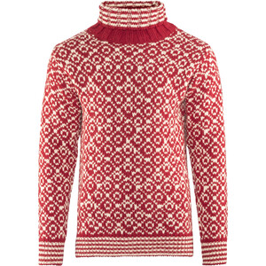 Devold Svalbard High Neck Sweater, rød/hvid rød/hvid