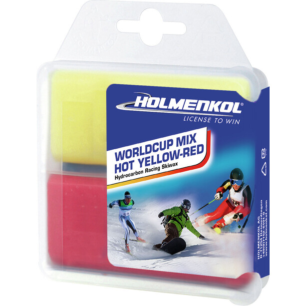 Holmenkol Worldcup Mix Hot Basis Wachs 2 x 35g gelb/rot