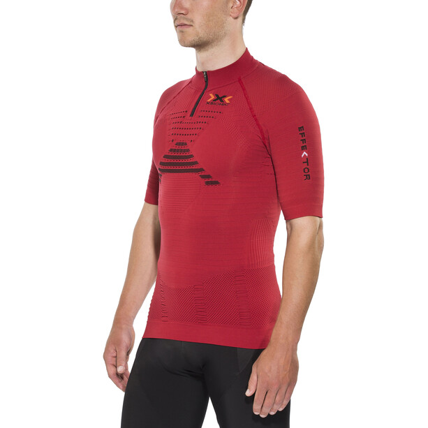 X-Bionic Trail Running Effektor Zip-Up Shirt SS Herr röd/svart