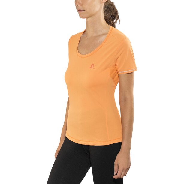 Salomon Agile Koszulka do biegania z krótkim rękawem Kobiety, pomarańczowy
