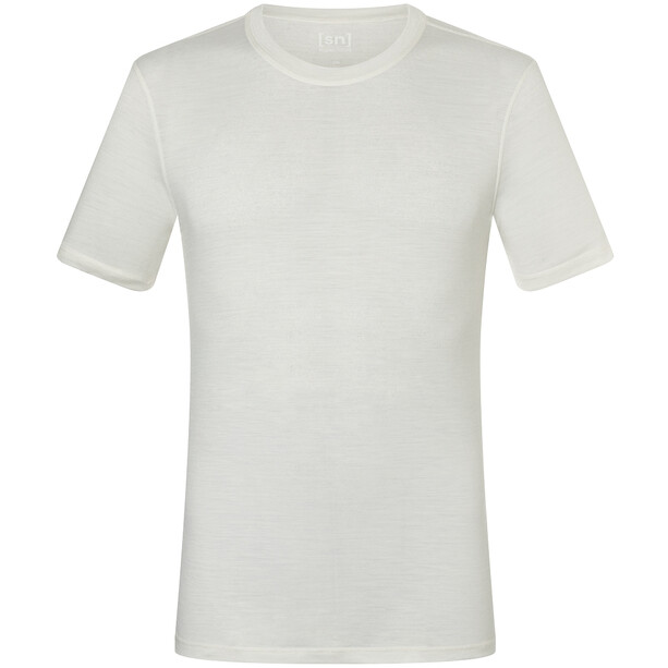 super.natural Base 140 T-shirt à col en V Homme, blanc