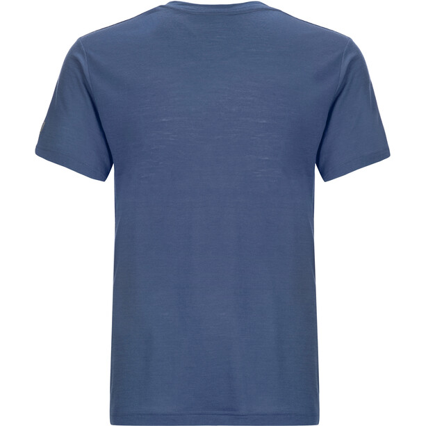 super.natural Base 140 Camiseta con cuello en V Hombre, azul