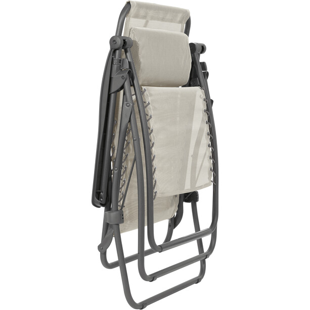 Lafuma Mobilier RSXA Chaise longue avec Cannage Phifertex, blanc/gris