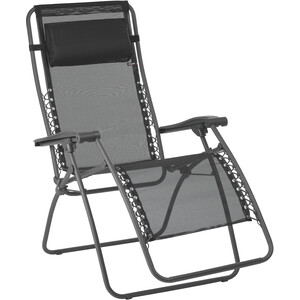 Lafuma Mobilier RSXA Chaise longue avec Cannage Phifertex, noir noir