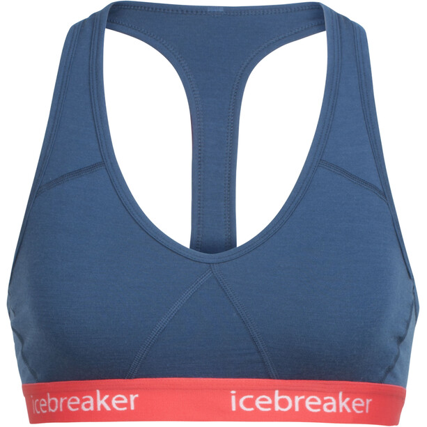 Icebreaker Sprite Racerback Sujetador Mujer, azul/rojo