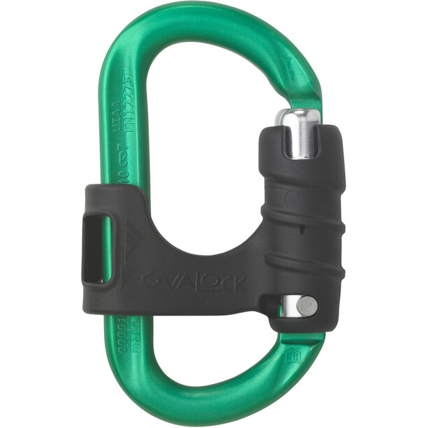 AustriAlpin Ovalock Snapgate Carabiner for safer belaying green anodised