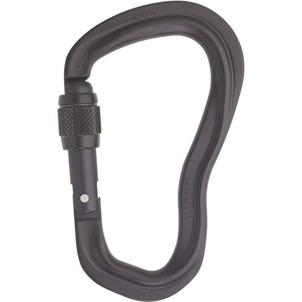 AustriAlpin Pirum GI Screwgate Carabiner with Visual Safety Band matte black anodised