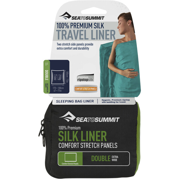 Sea to Summit Silk Stretch Liner Double navy blue