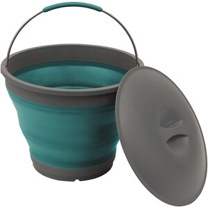 Outwell Collaps Bucket con Tapa, Azul petróleo/gris Azul petróleo/gris