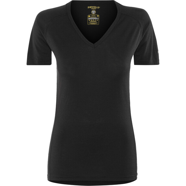 Devold Breeze V-hals T-shirt Dames, zwart