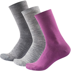 Devold Daily Light Socken 3 Pack Damen pink/bunt pink/bunt