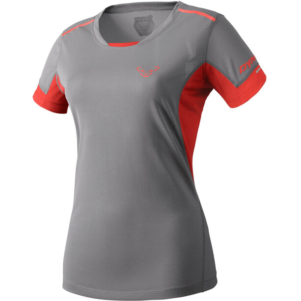 Dynafit Vert 2 Koszulka do biegania z krótkim rękawem Kobiety, szary/czerwony