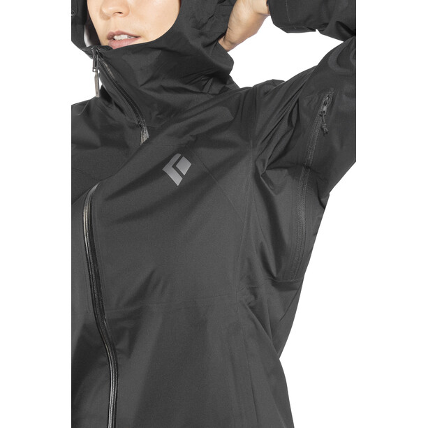 Black Diamond Stormline Elastyczna kurtka przeciwdeszczowa Kobiety, czarny