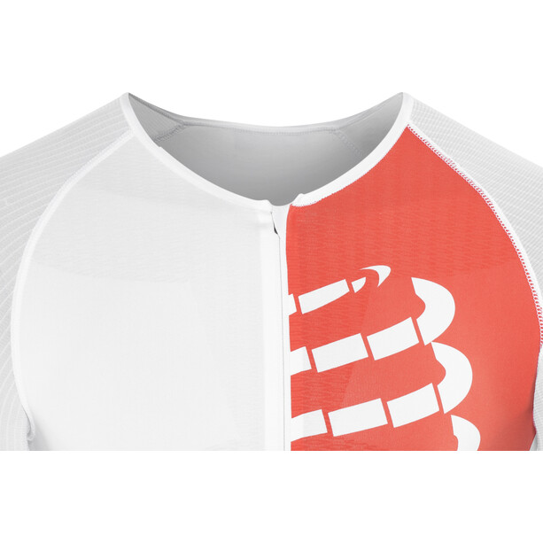 Compressport Triathlon Postural Aero Koszulka Mężczyźni, biały/czerwony