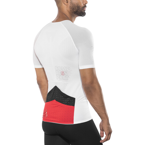 Compressport Triathlon Postural Aero Koszulka Mężczyźni, biały/czerwony
