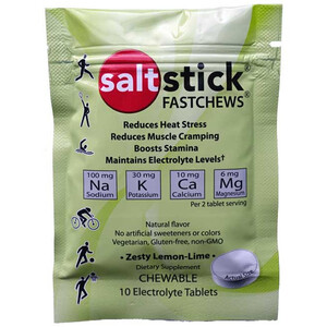 SaltStick Fastchews Kautabletten 10 Stück mit Salz und Mineralstoffen Lemon