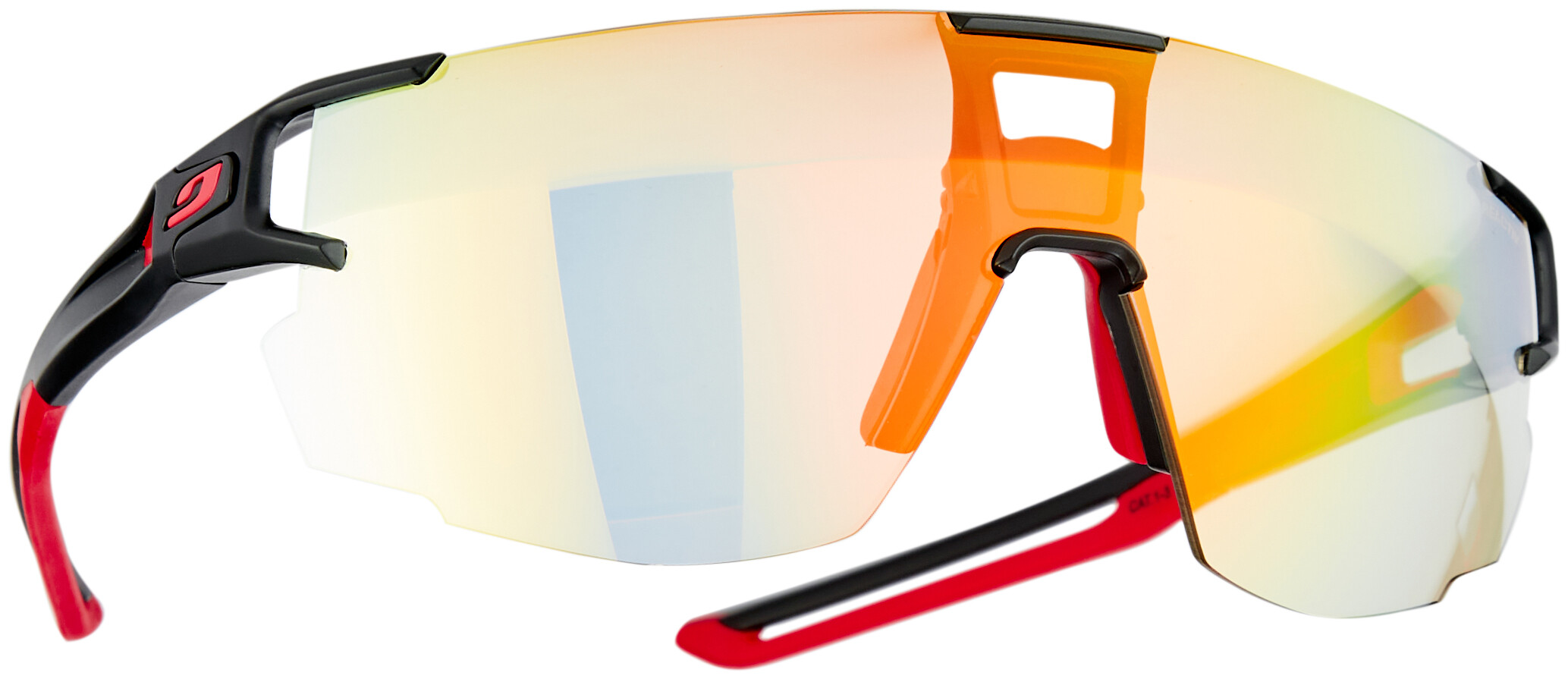 JULBO schwimmfähiges Brillenband in schwarz rot blau oder pink mit Silikon Tube Endstück rot 