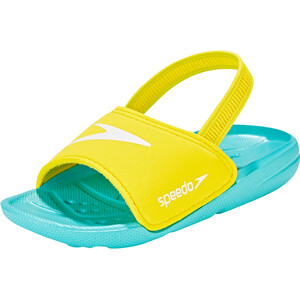 speedo Atami Sea Squad Slides Kinderen, turquoise/geel turquoise/geel