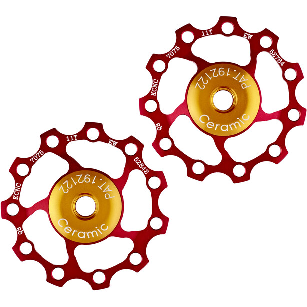 KCNC Jockey Wheel Ceramic Bearing 11 Zähne Paar rot