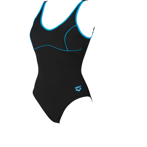 arena Tania Clip Back One Piece Swimsuit Dames, zwart