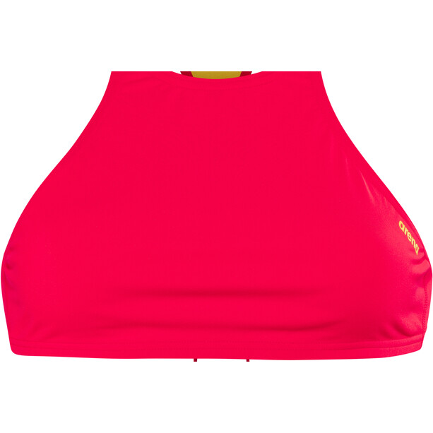 arena Think Crop Top Women fluo red-yellow star