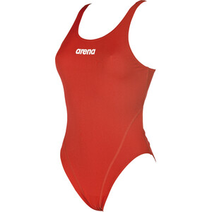 arena Solid Swim Tech High One Piece Swimsuit Women red-white red-white