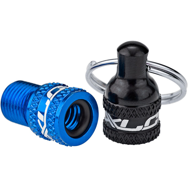 XLC Valve adapter AV (Schrader) naar Dunlop-/Presta Ventiel, zwart/blauw