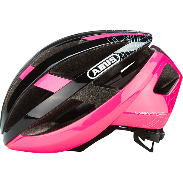 ABUS Viantor Casco bici da corsa, nero/rosa