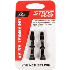 Stan's NoTubes Universal Venttiili Tubeless Presta Alumiini 35mm, musta musta