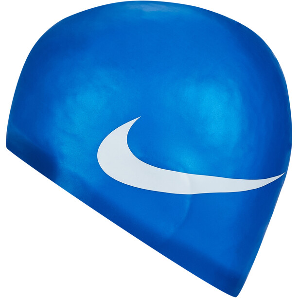 Nike Swim Big Swoosh Printed Bonnet de bain en silicone, bleu