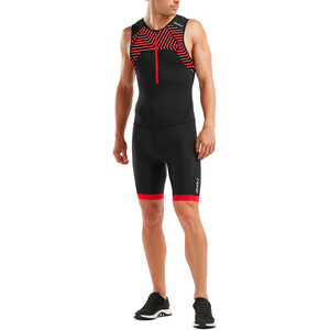2XU Active Combinaison de triathlon Homme, noir/rouge noir/rouge