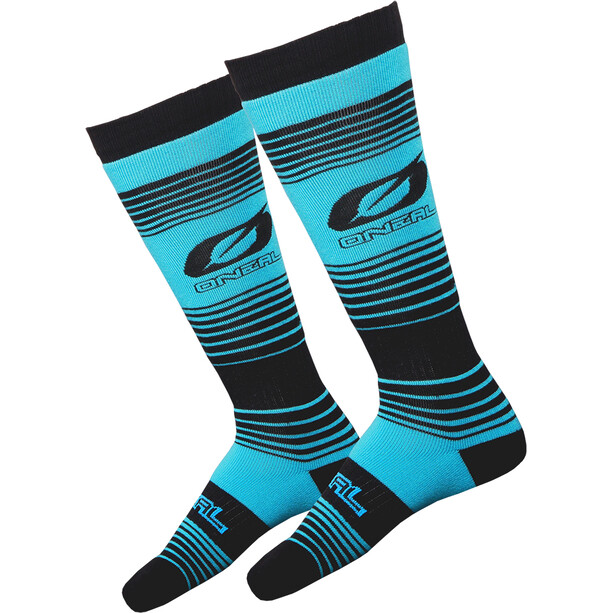 O'Neal Pro MX Chaussettes Rayures, turquoise/noir