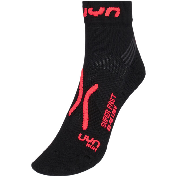 UYN Run Super Fast Socks Women black/coral fluo