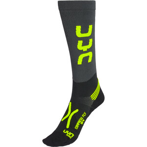 UYN Run Compression Fly Calcetines Hombre, gris/amarillo gris/amarillo