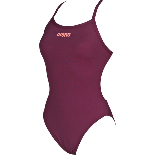 arena Solid Light Tech High One Piece Swimsuit Women red wine-shiny pink