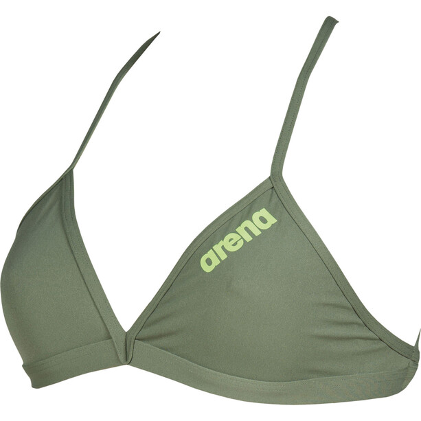 arena Solid Tie Back Top Women army-shiny green