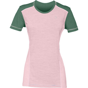 Norrøna Wool T-Shirt Femme, rose/vert rose/vert