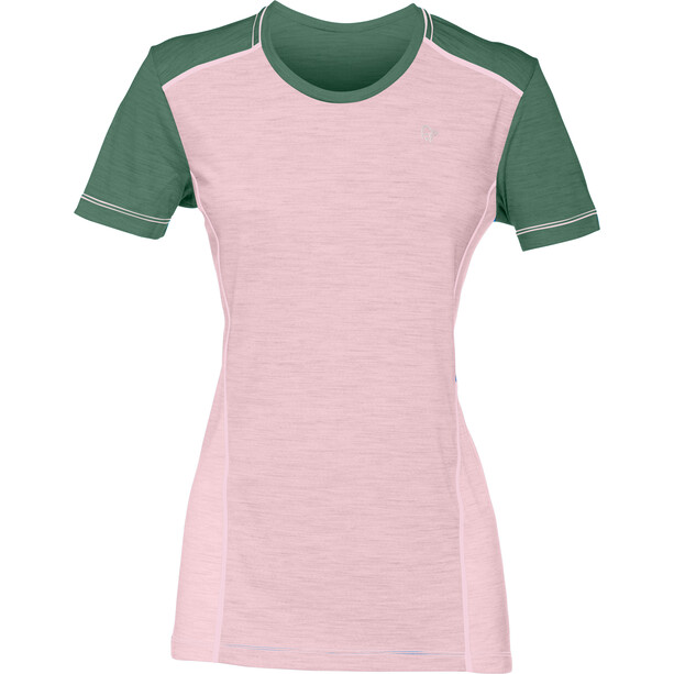 Norrøna Wool T-shirt Dam pink/grön
