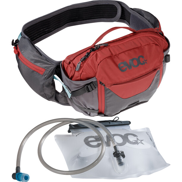 EVOC Hip Pack Pro 3l + réservoir d'hydratation 1,5l, gris/rouge