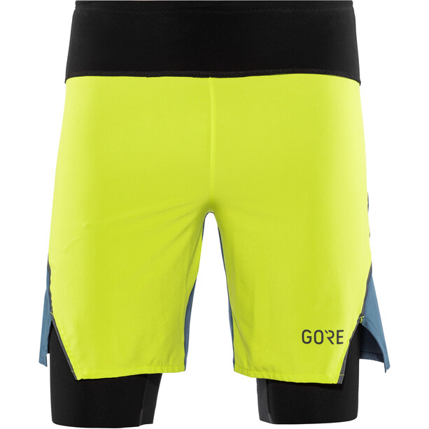 GOREWEAR R7 2-in-1 Shorts Heren, groen/blauw