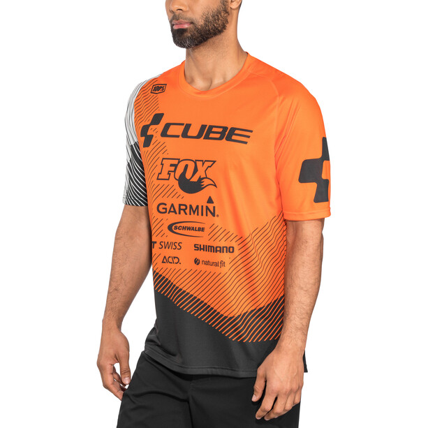 Cube Edge Koszulka rowerowa z krótkim rękawem Mężczyźni, pomarańczowy/czarny