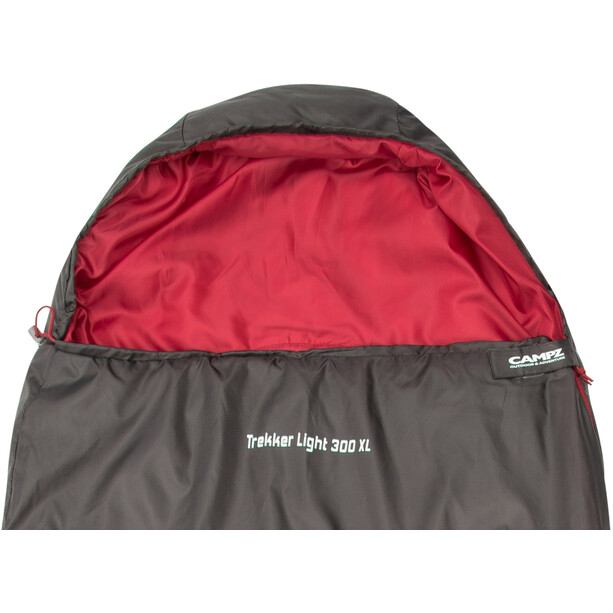 CAMPZ Trekker Light 300 XL Sleeping Bag anthracite/red