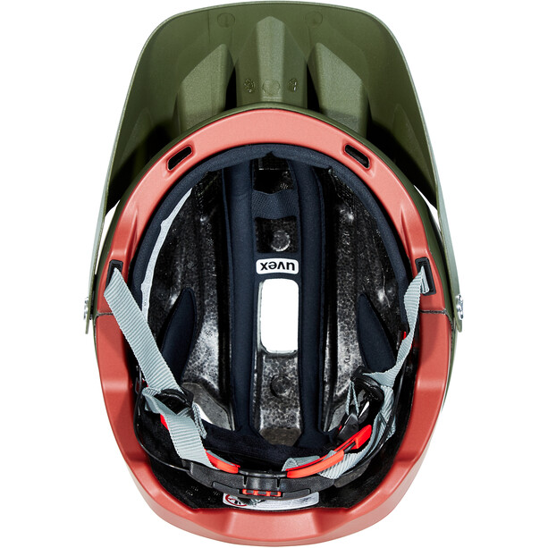 UVEX Quatro Integrale Kask rowerowy, oliwkowy/czerwony