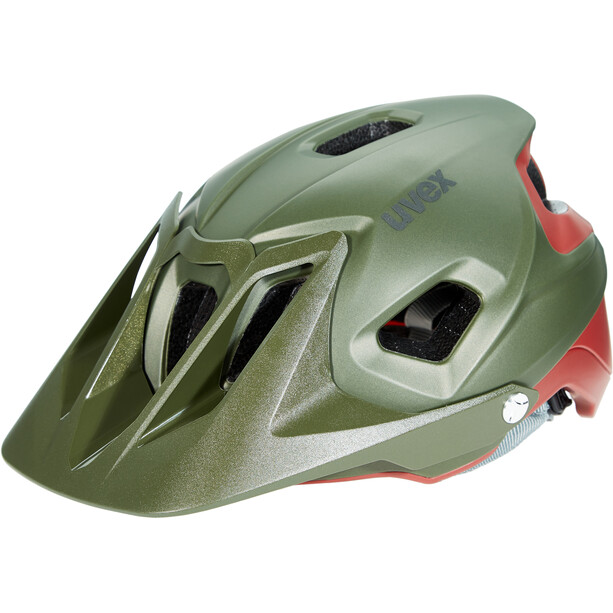 UVEX Quatro Integrale Kask rowerowy, oliwkowy/czerwony
