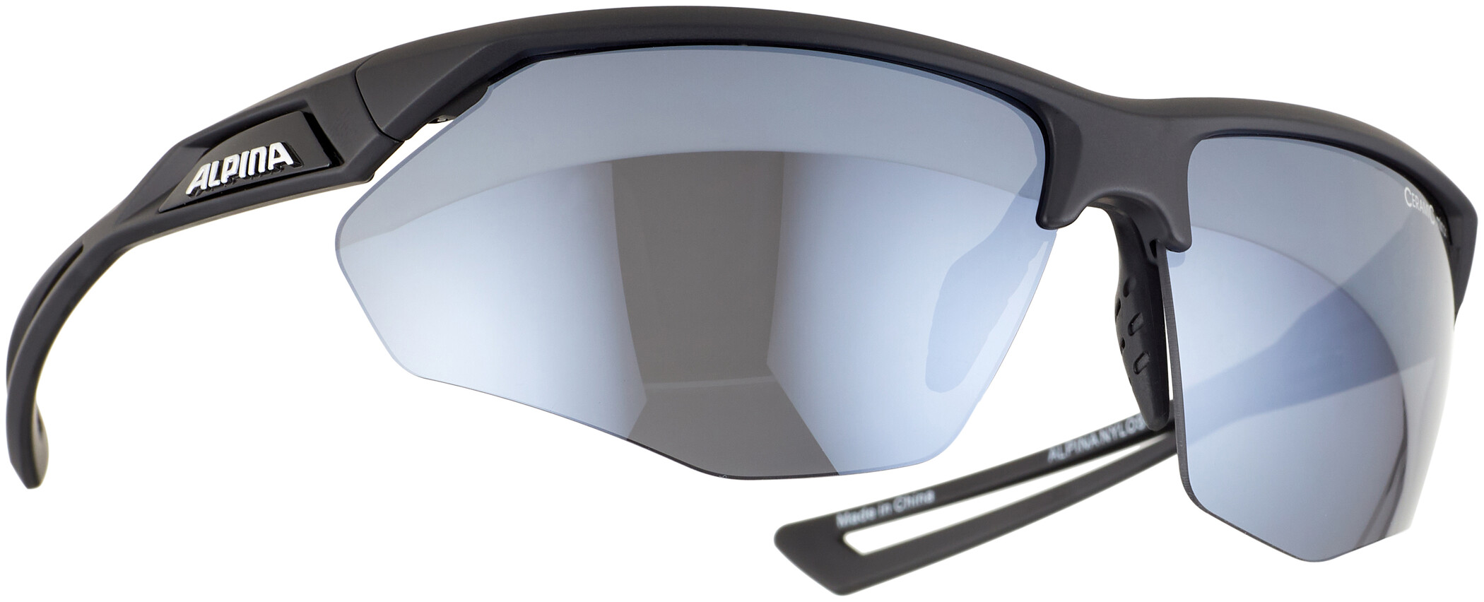 Alpina Nylos HR Fahrrad-Sonnenbrille verspiegelte Ceramic-Gläser 100% UV-Schutz 
