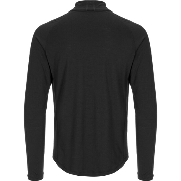 super.natural Base 175 T-shirt Manches longues Zip 1/4 Homme, noir
