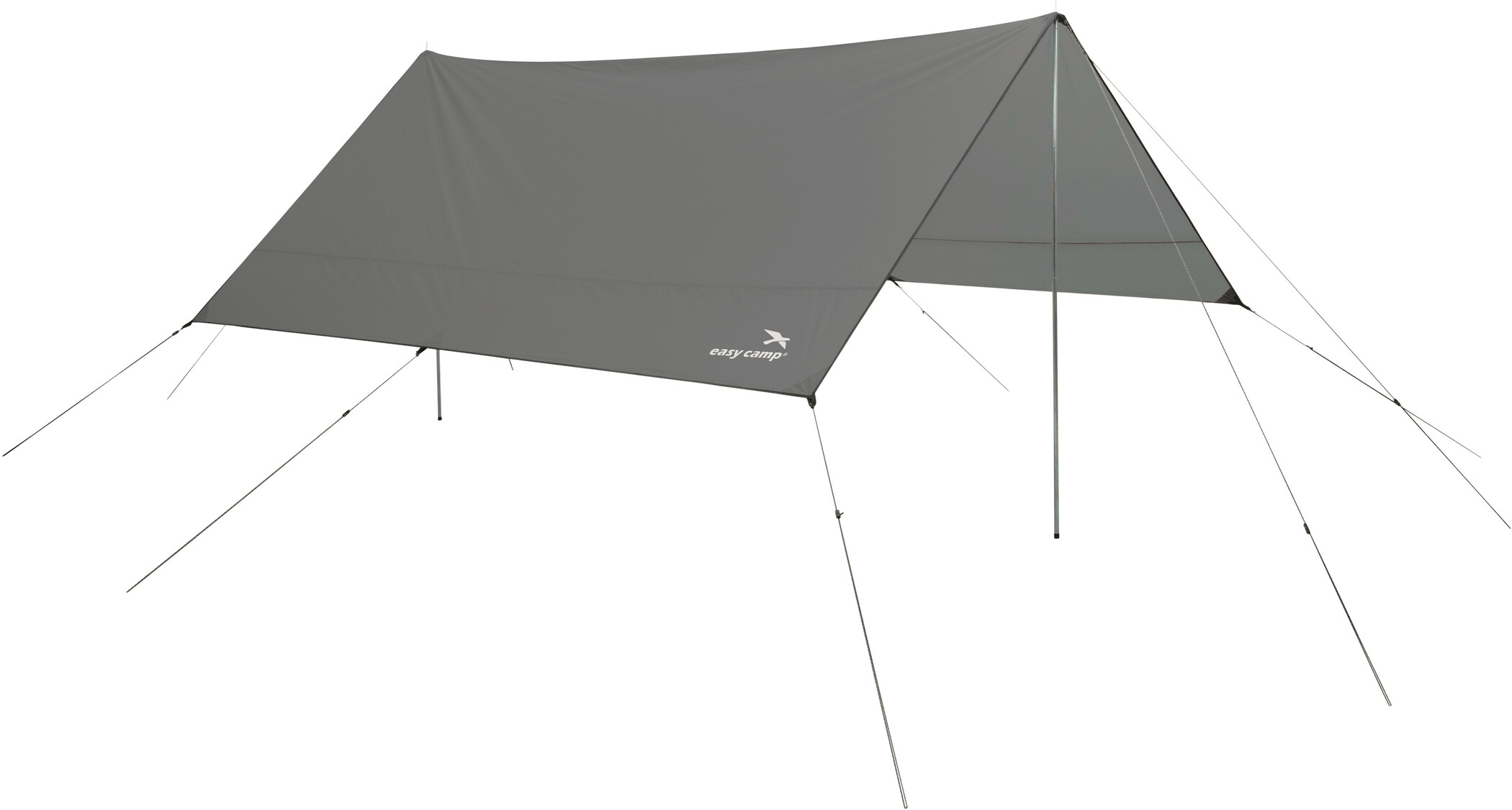 2,9 kg GEERTOP Sonnensegel Tarp Außenzelt Wasserdicht 5-8 Personen für Camping - Inklusiv Zeltstangen 500x440 cm Grau 