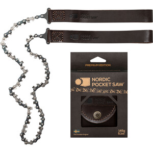 Nordic Pocket Saw Premium Scie de poche Version en cuir, marron/argent marron/argent