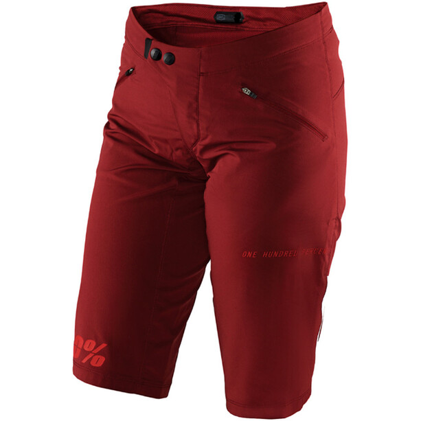 100% Ridecamp Pantalones cortos Mujer, rojo