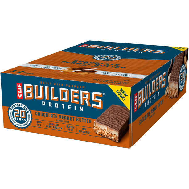 CLIF Bar Builder's Proteinriegel Box 12 x 68g Schokolade Erdnussbutter